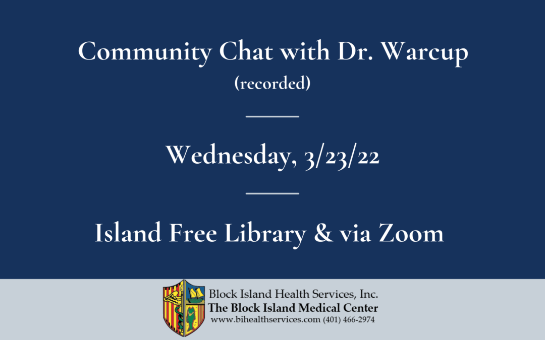 Community Chats with Dr. Warcup – 3/23 Recording Available