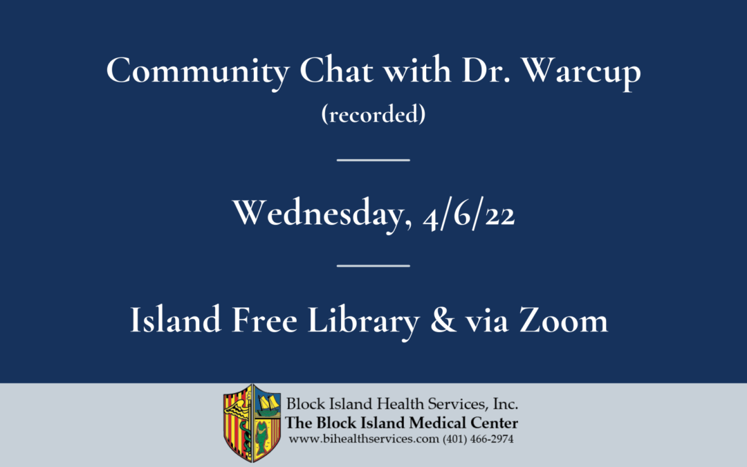 Community Chat with Dr. Warcup – 4/6 Recording Available